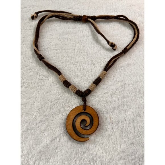 New Zealand Maori Style Koru Spiral Pendant Adjustable Necklace - Boho Tribal - Picture 3 of 7